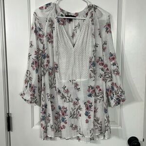 Floral & polka dot tunic top